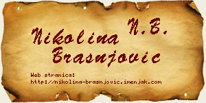 Nikolina Brašnjović vizit kartica